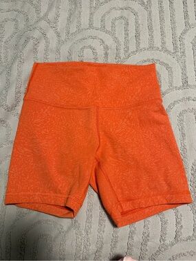 lululemon athletica Bright Orange High-Rise Bike Shorts